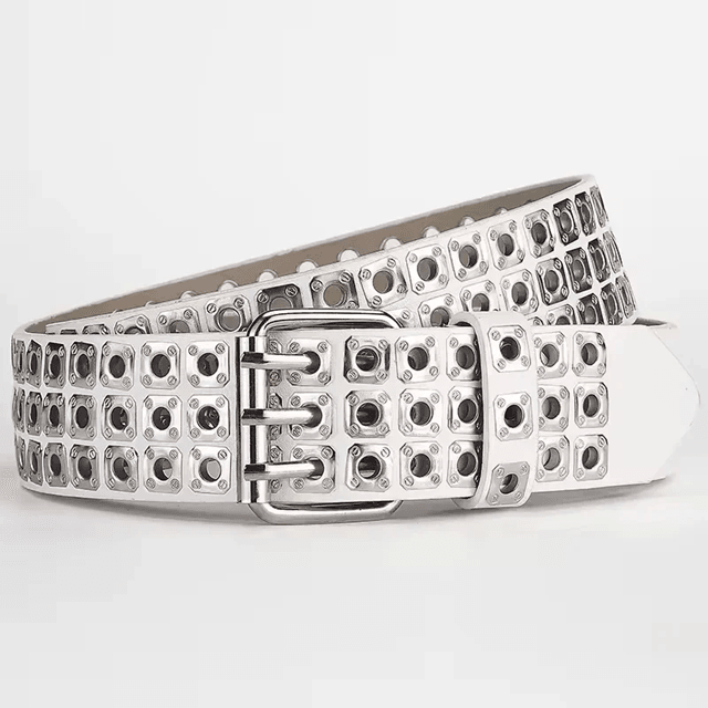 Unisex Punk Studded Street Belt Square Bead Design