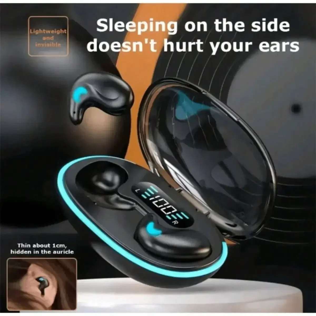 Sleeping Bluetooth Earbuds Wireless Bluetooth Earphones HiFi Stereo with Mic