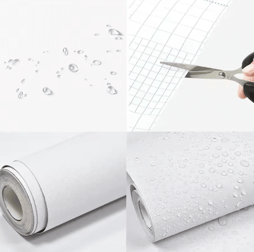 Waterproof White Self-Adhesive Wallpaper – Peel & Stick Vinyl Contact Paper