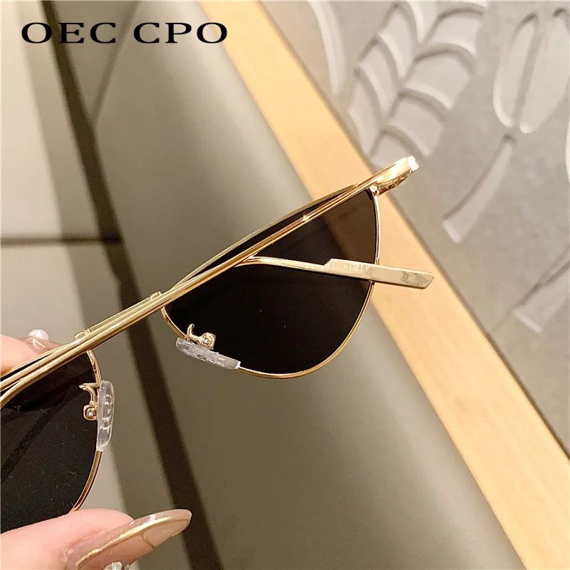 Women Small Cat Eye Metal UV400 Fashion Sunglasses