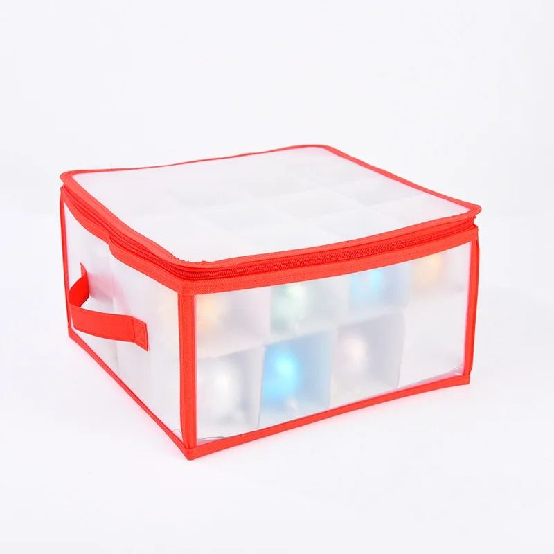 PP Zippered Christmas Ornament Storage Box for 3 Inch Xmas Balls