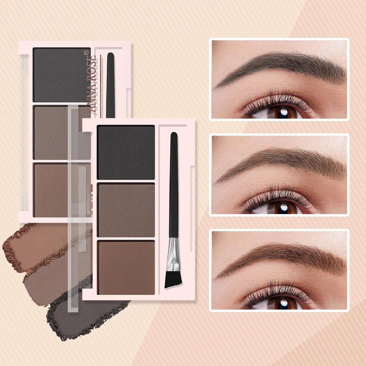 Three-Shade Waterproof Long-Lasting Eyebrow Powder Palette