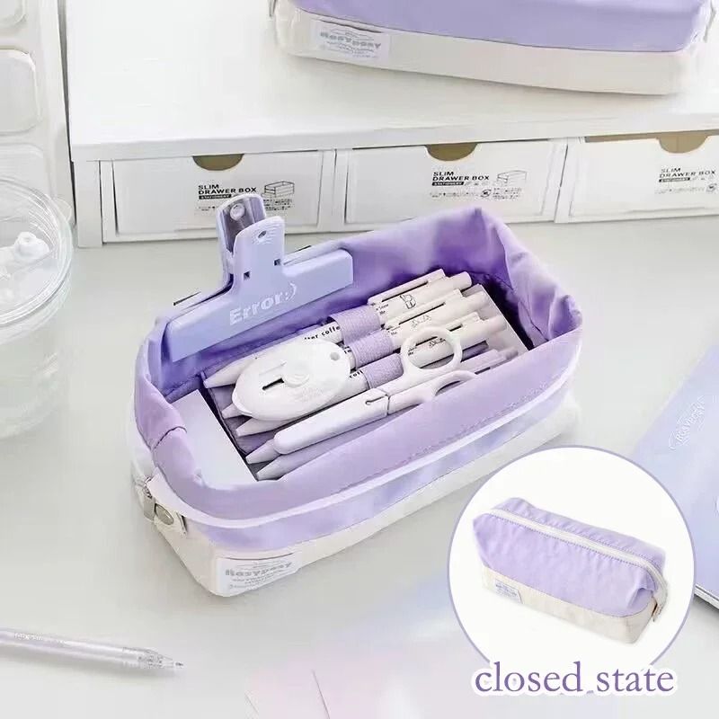 Kawaii Pencil Case Soft Large Capacity Korean Stationery Pouch Cute School Supplies Bag for Girls