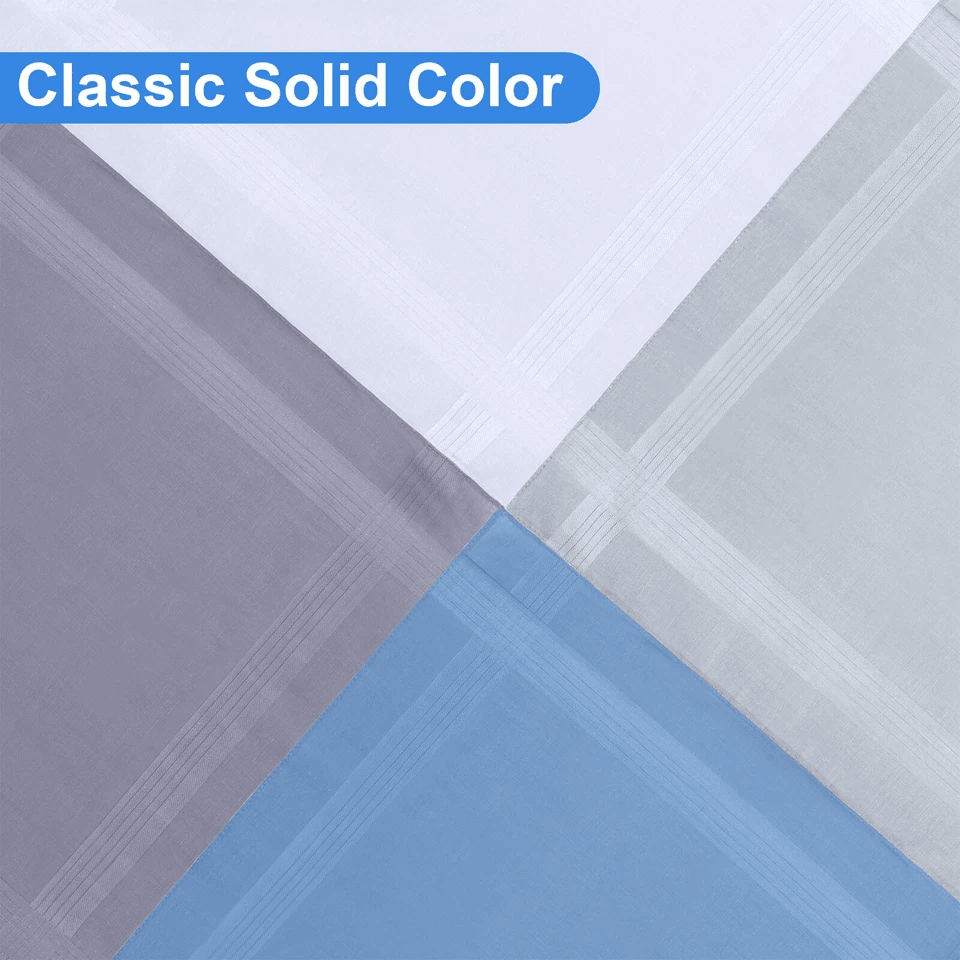 Classic Plaid Pocket Squares, Men's Handkerchief, Soft Cotton Hankies, Compact & Stylish Cotton