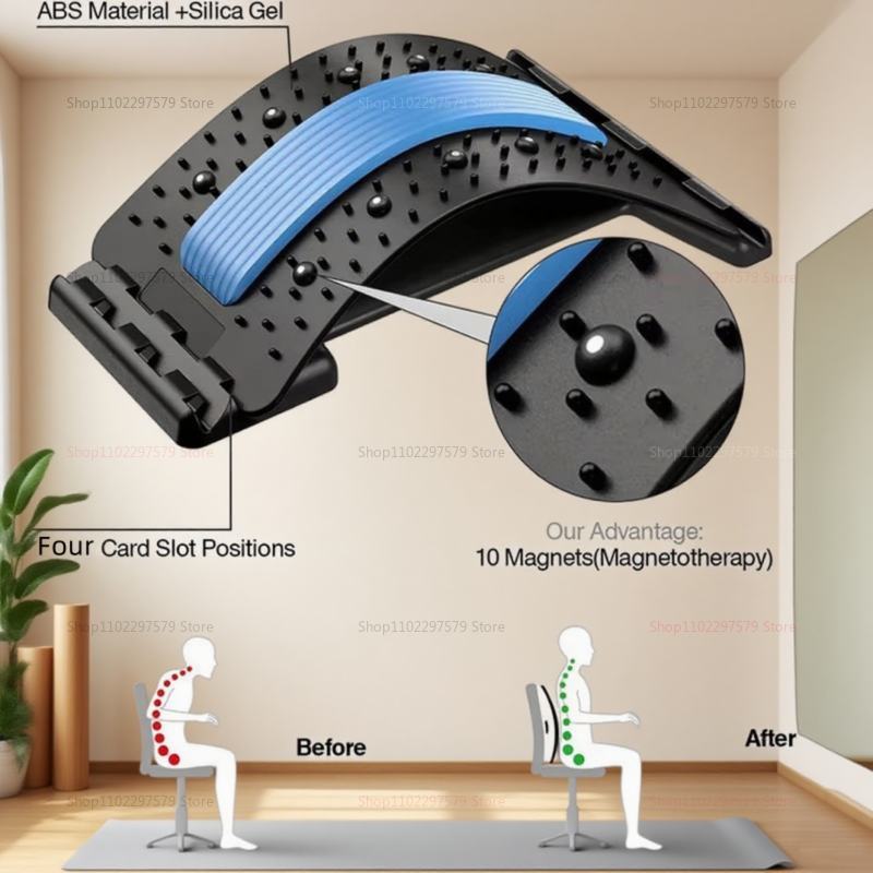 Posture Therapy Corrector, Magnetic Back Massage, Spine Stretcher Lumbar Support, Muscle Relax, Pain Relief