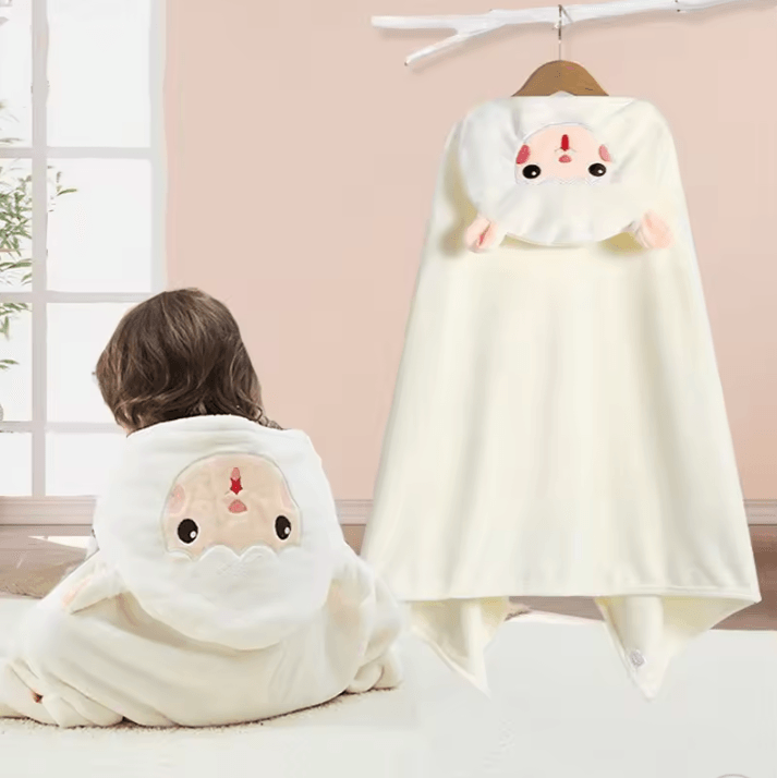 Super Soft Baby Hooded Towel Bathrobe – Cozy Wrap & Swaddle for Newborns