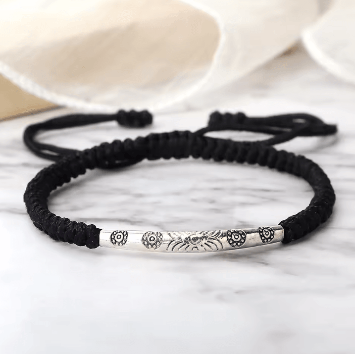 Bohemia Bloom Carved Flower Bracelet – Handmade Woven Lucky Rope Chain Bangle for Women & Men