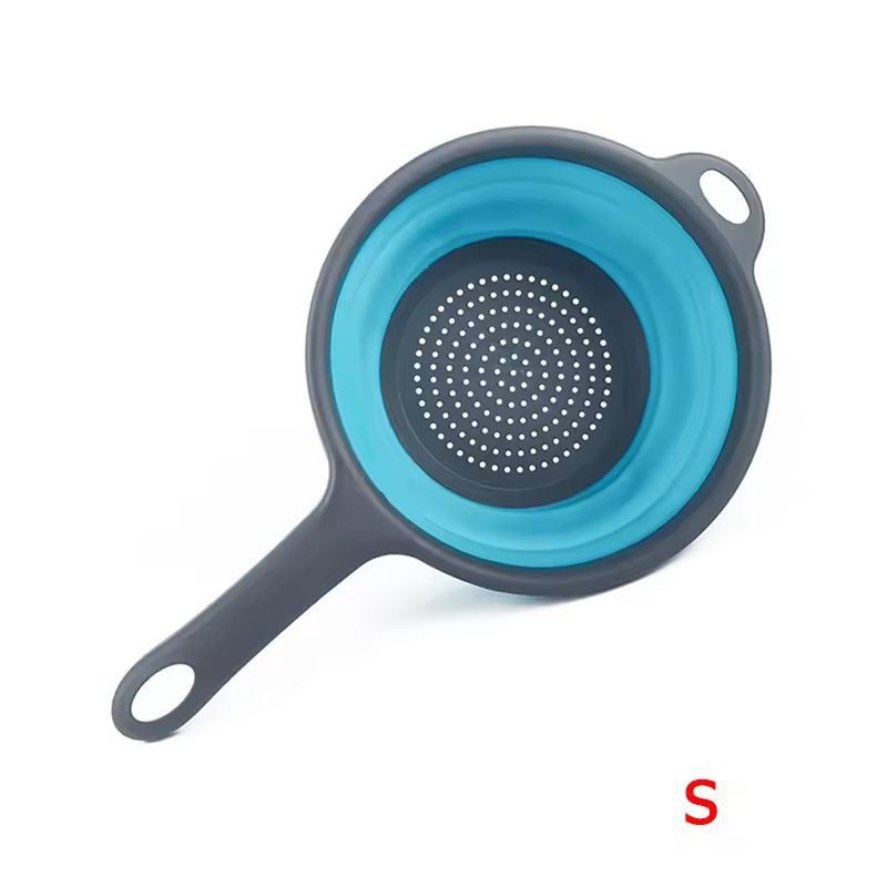 Silicone Collapsible Kitchen Colander – Space-Saving Pasta & Veggie Strainer with Handle