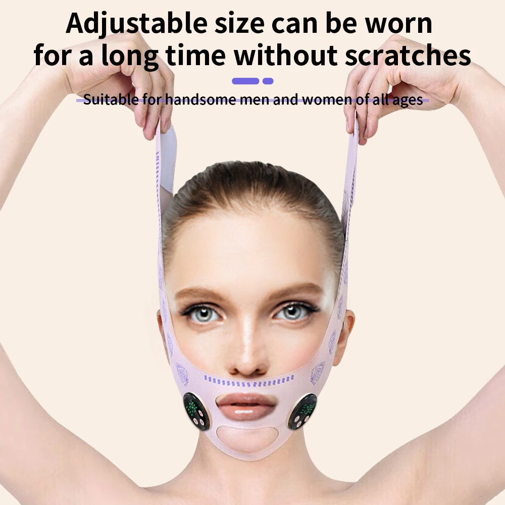 EMS Face Slimming Strap, USB Charging Facial Lift, Double Chin Reduction, Cheek & Jawline Enhancement Mask