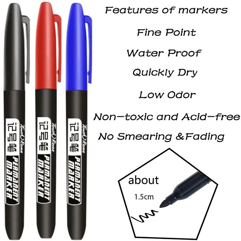 Manga Permanent Marker Pen Set 6-Piece Waterproof Drawing Markers