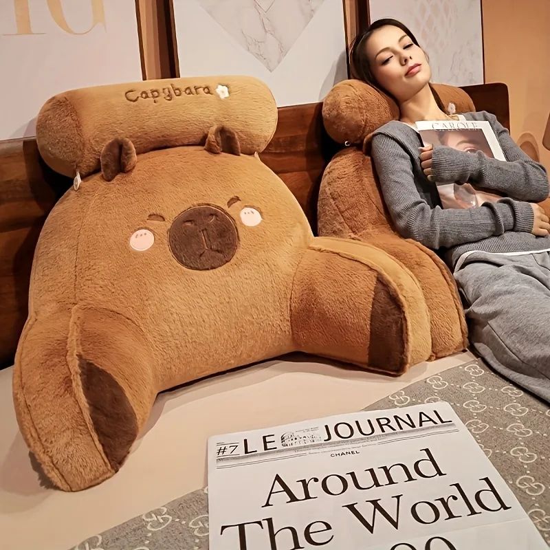 Adorable Capybara Backrest Cushion Large Triangle Lumbar Support Pillow
