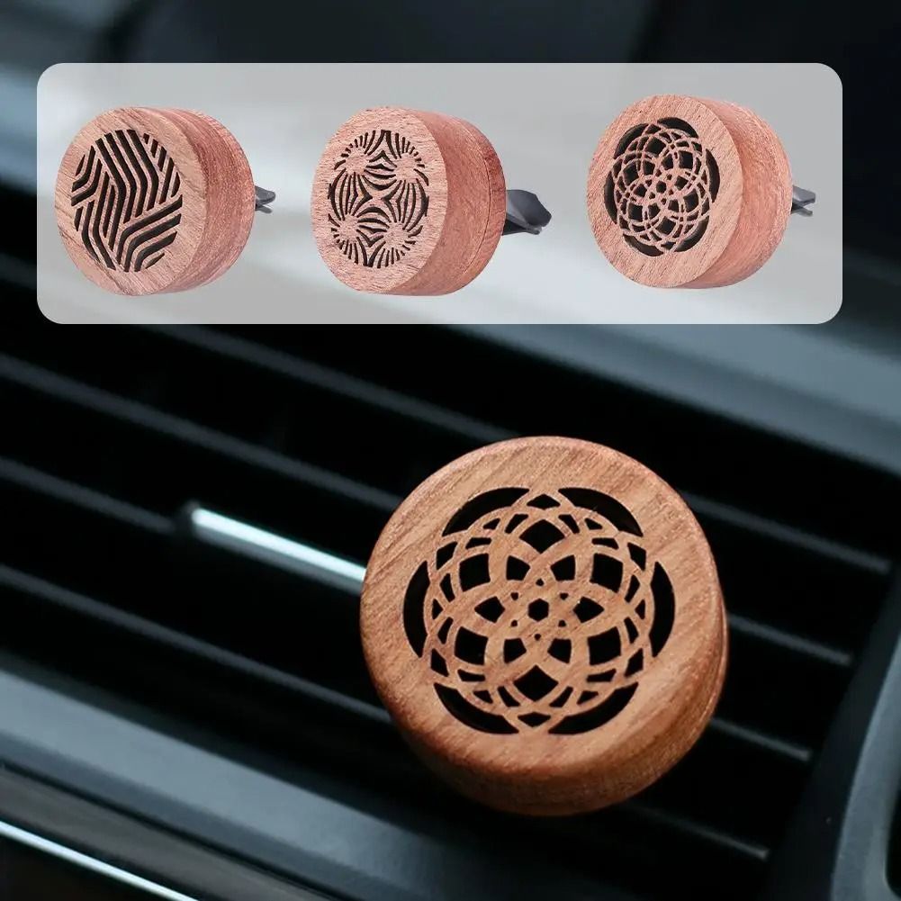 Hand-Carved Rosewood Essential Oil Car Diffuser & Aromatherapy Clip
