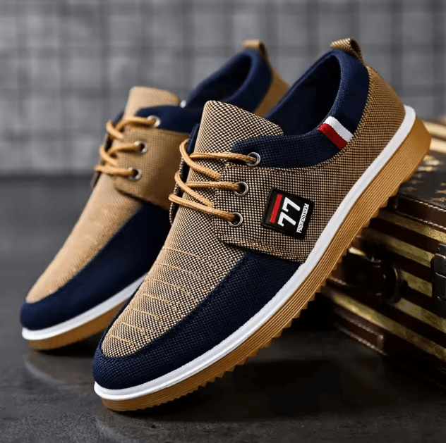 Men Casual Breathable Vulcanized Sneakers Lightweight Canvas Slip On Shoes