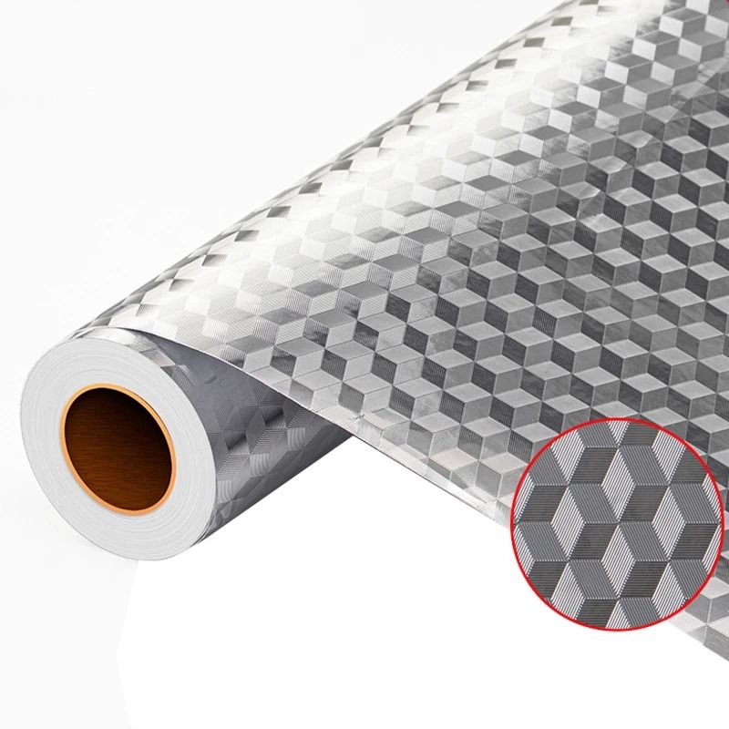 Aluminum Foil Kitchen Oil Proof Self Adhesive Sticker 40x300 cm