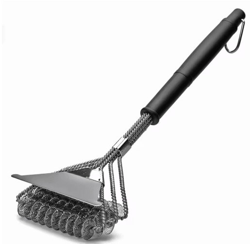 Safe Bristle-Free Grill Brush – Stainless Steel BBQ Grill Cleaner for Safer Grilling