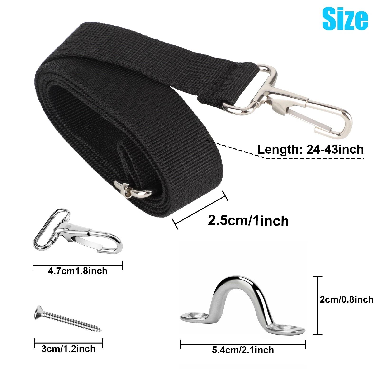 Adjustable Top Tie Down Straps with Stainless Steel Hooks