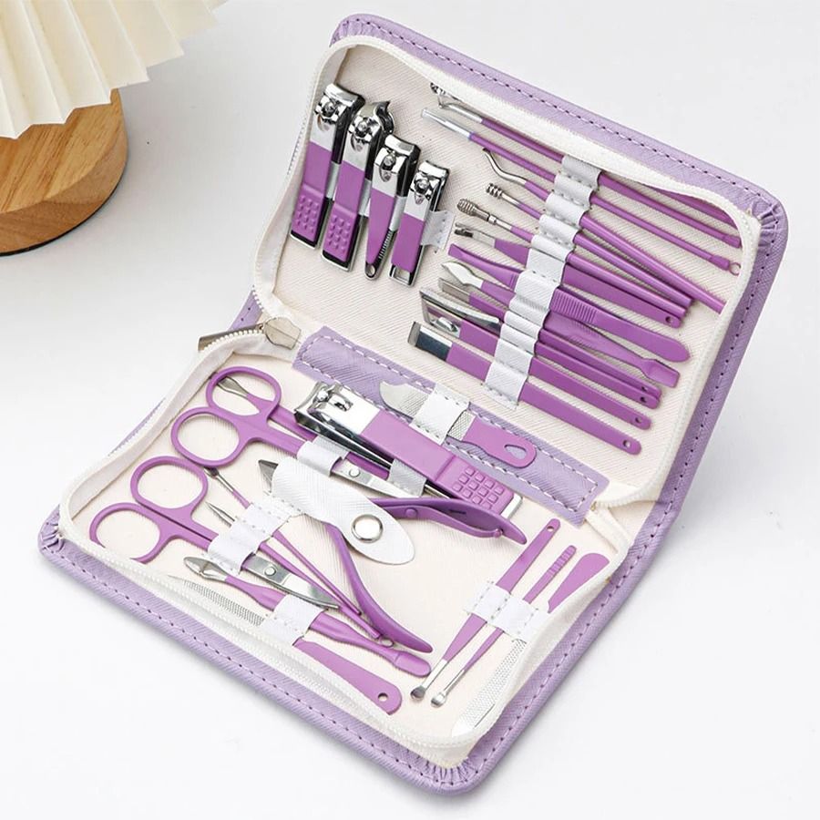30 in 1 Stainless Steel Manicure Kit with Travel Case