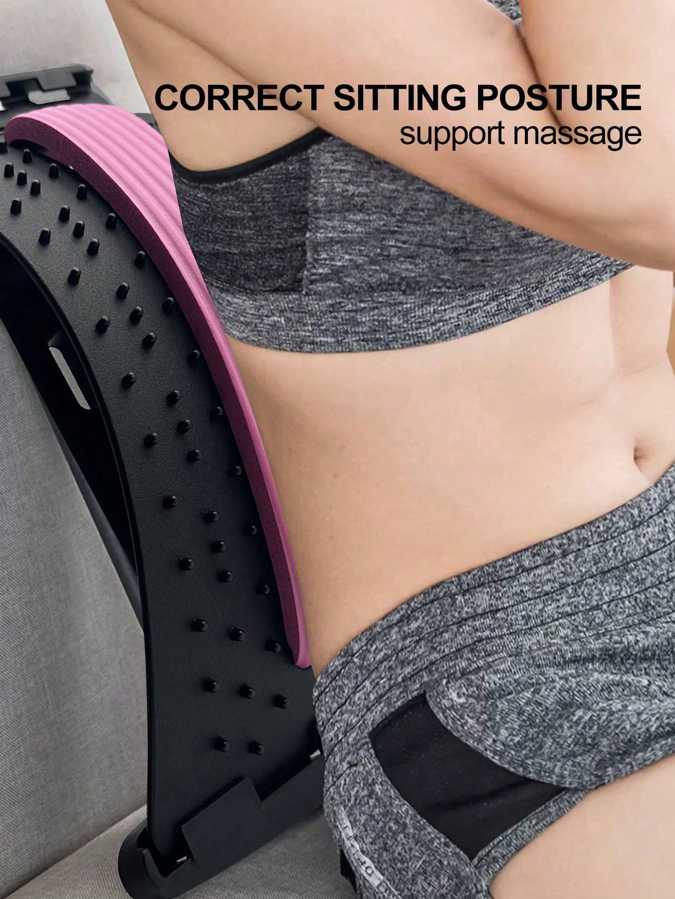 Back Massager for Opening the Back, Lumbar Spine Soothers for Stretching the Waist and Neck, Yoga Spinal Training