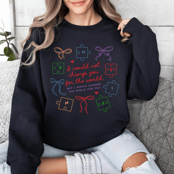 Autism Mom Sweatshirt Puzzle Piece Awareness Crewneck Gift
