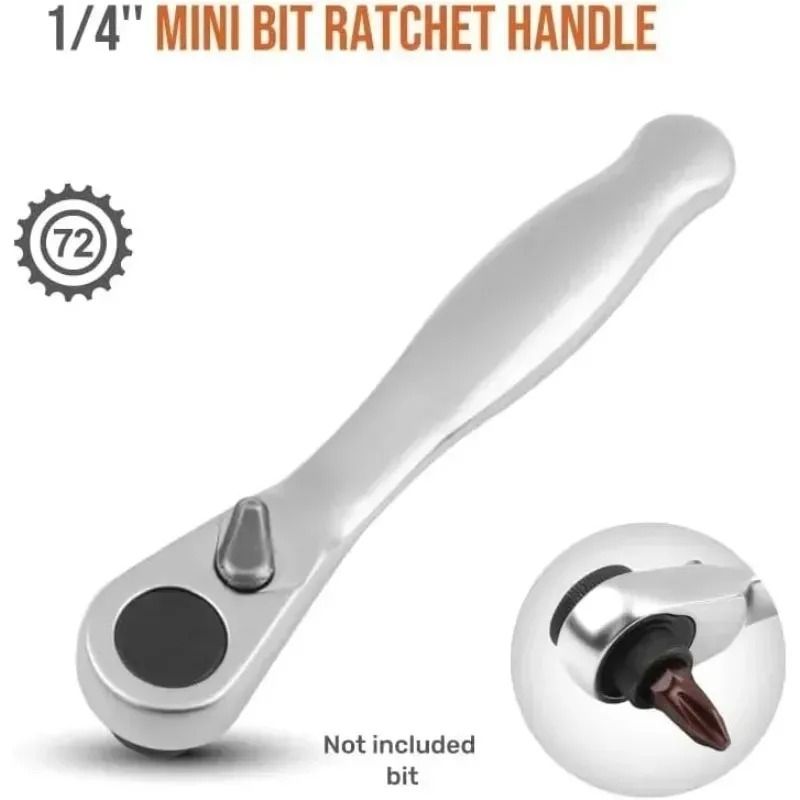 Quarter Inch Drive Ratchet Wrench with 72 Tooth Quick Release