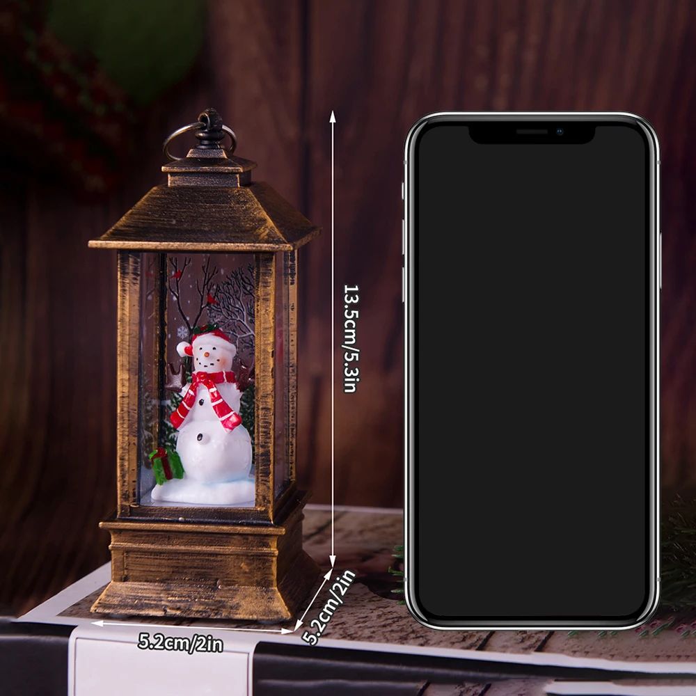 Christmas Santa Lantern Night Light – Decorative Desktop Holiday Lamp