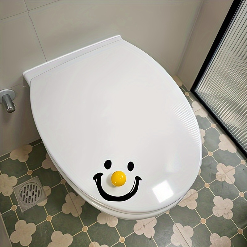 Contemporary Style Dopamine Smile Ball Toilet Lid Lifter, Handheld Toilet Seat Cover Opener for Bathroom, Round Shape