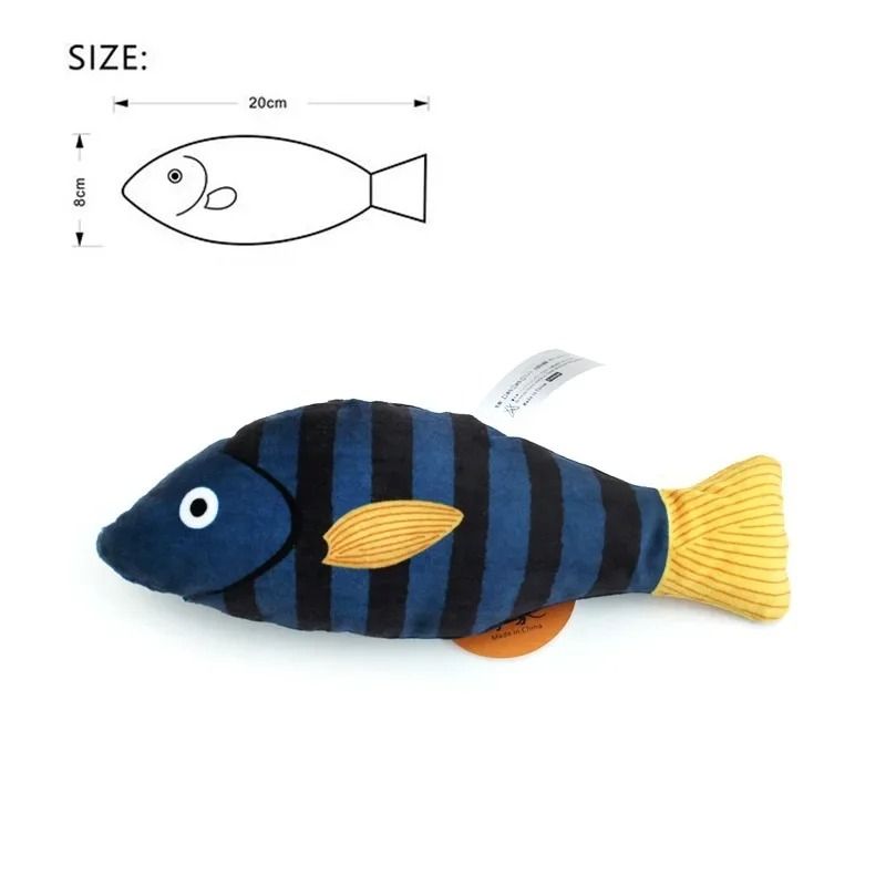 3D Simulation Catnip Interactive Plush Fish Toy