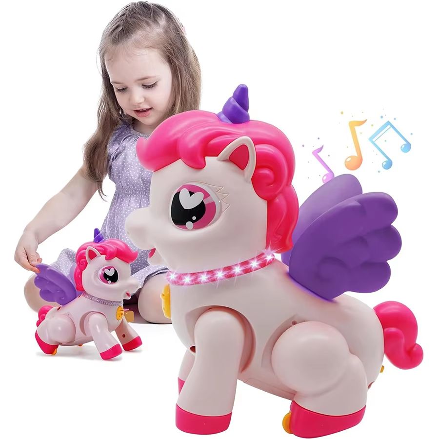 Magical Light Music Unicorn Pegasus Plush Toy for Kids