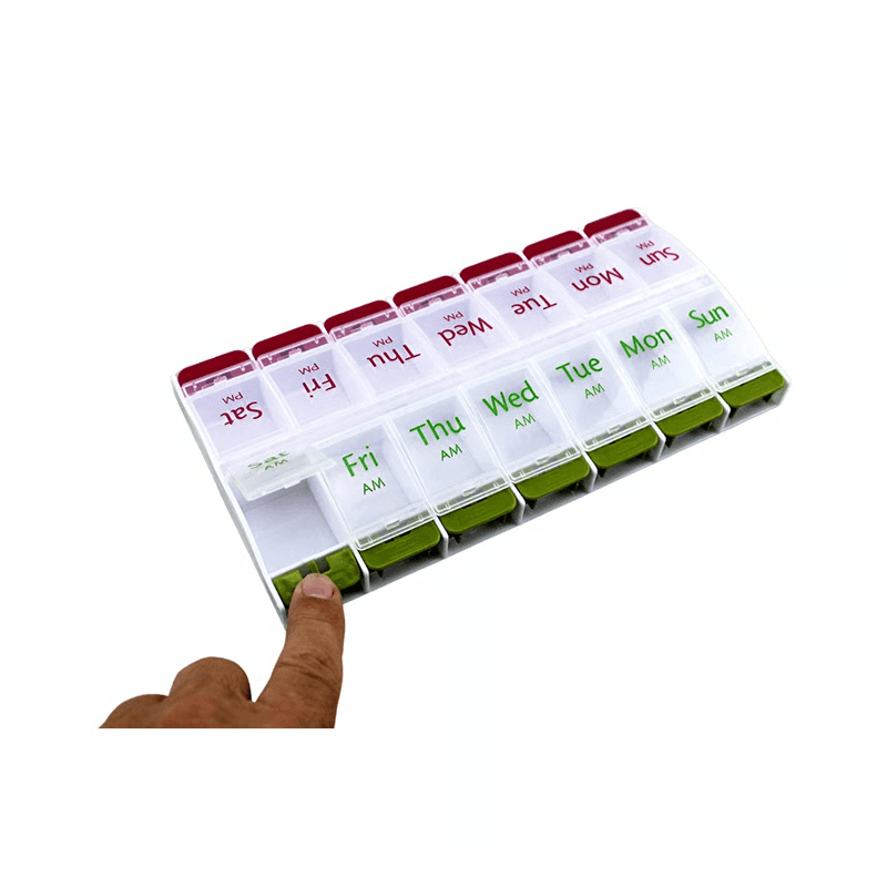Extra Large Weekly Pill Organizer 7 Day AM PM Pill Box for Vitamins and Medication