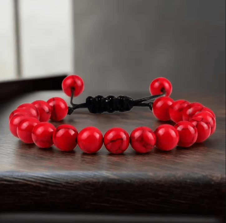 ElementGuard 8mm Natural Tiger Eye Beaded Bracelet – Adjustable Volcanic Stone, Howlite & Onyx Wristlet for Men & Women