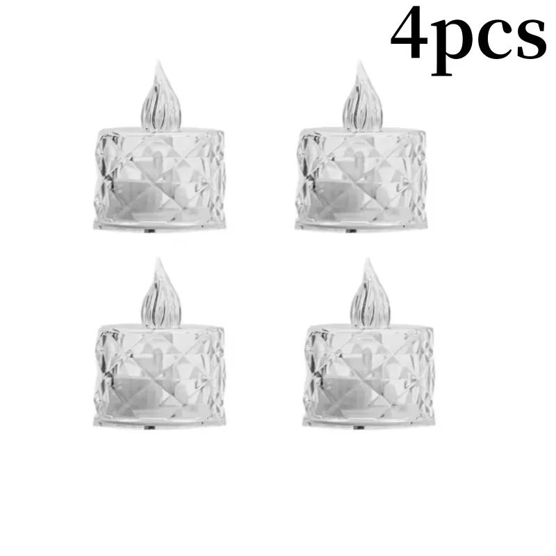 Crystal Flameless LED Candle Lights Decorative Transparent Party Candles