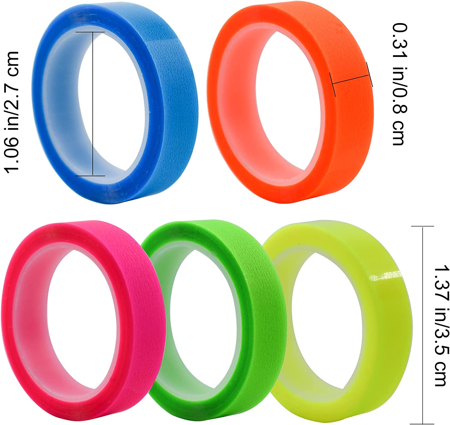 Roll Fluorescent Index Tabs - Transparent Sticky Notes for School & Office