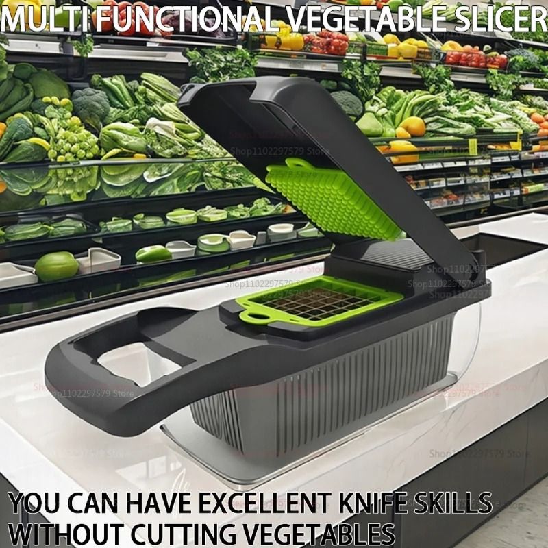 14-or-16 Piece Vegetable Slicer Food Chopper Cutter Grater Kitchen Tool Set