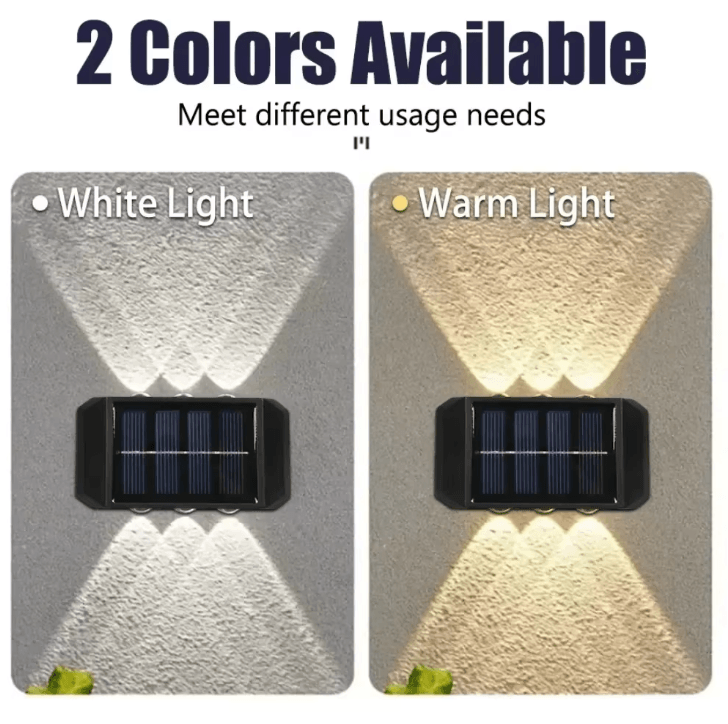 Solar Wall Light IP65 Waterproof LED Safety Up and Down Lighting for Outdoor Patio Yard Garden