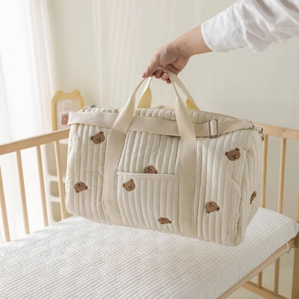 Little Bear Embroidered Handheld and Shoulder Tote Bag