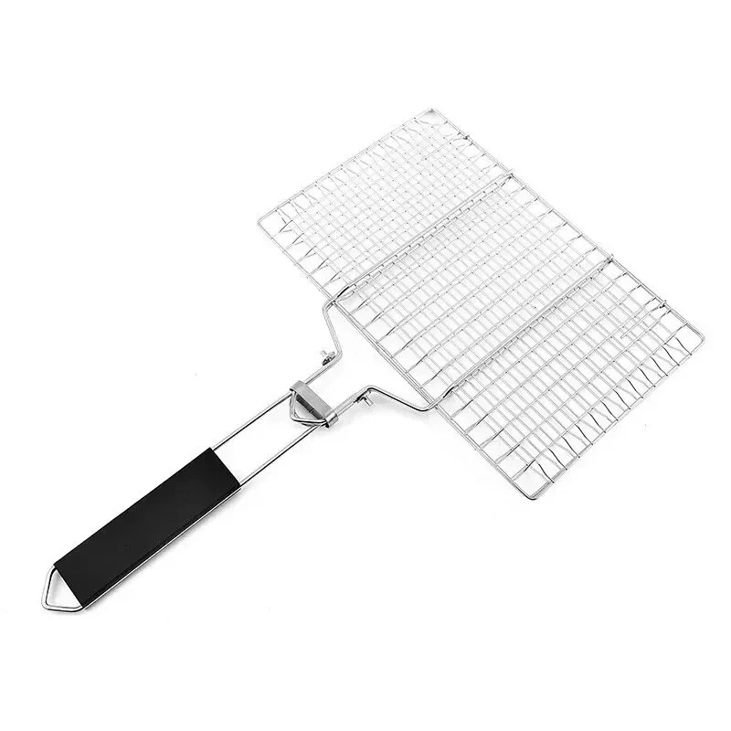 Non Stick Stainless Steel BBQ Mesh Grill Basket Mat for Meat Vegetable Steak Barbecue Picnic Party Grilling Tool
