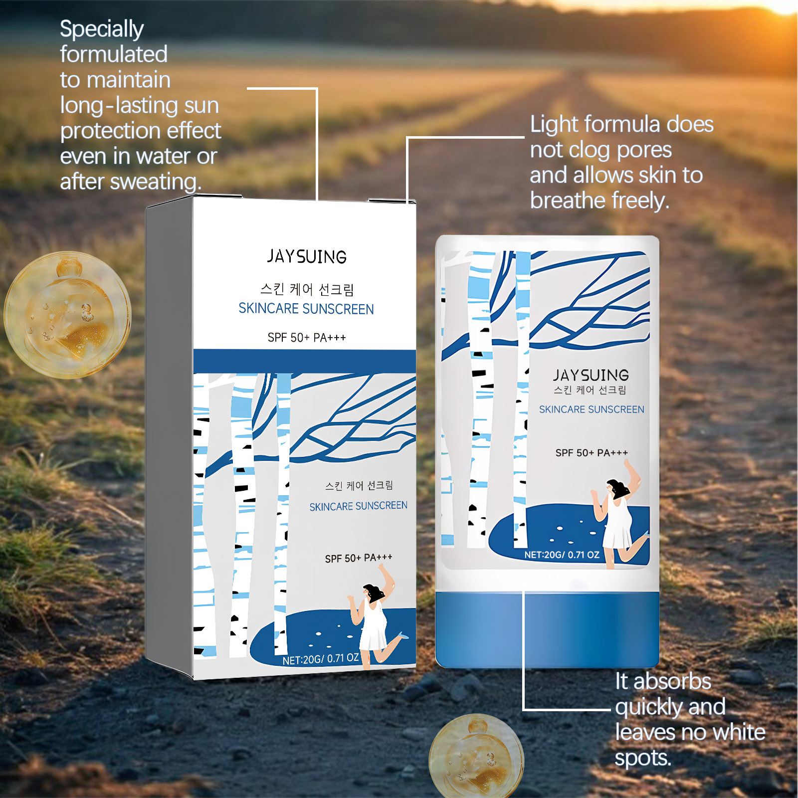 Sunscreen Stick Waterproof UV Protection Moisturizing Sunblock