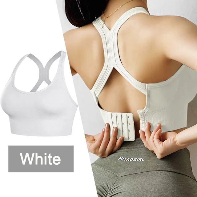 Back Closure Women Bras Sexy Lingerie Fitness Bra Seamless Bralette Gather Pad Shockproof Underwear Female Brassiere Tan