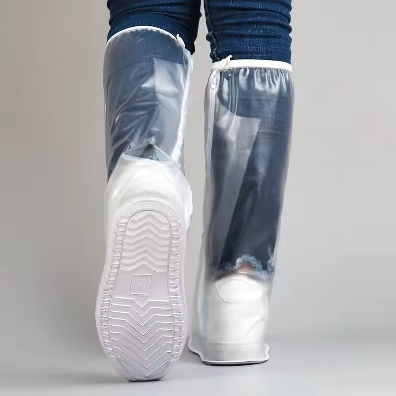 High Tube Waterproof Shoe Covers with Thick Sole for Men and Women Anti Slip Rain Boot Protectors