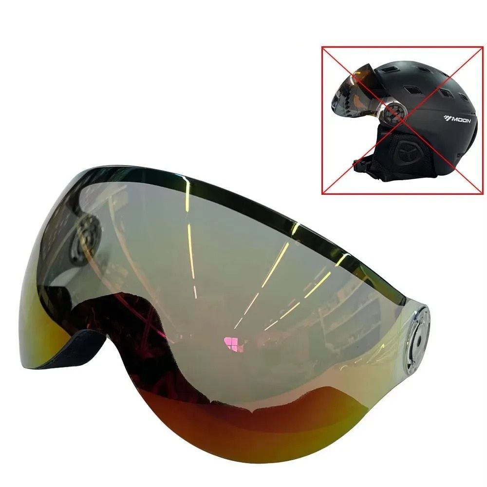 Integrally Molded PC EPS Skiing Helmet with Built-In Goggles
