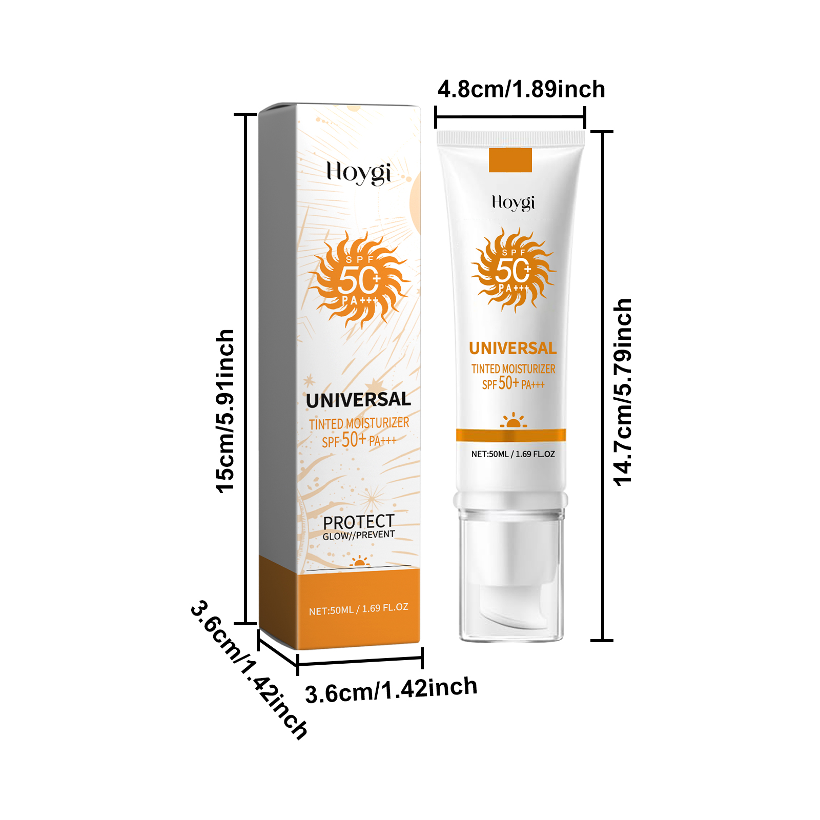 Tinted Sunscreen Foundation Cream with Oil Control Waterproof UV Protection