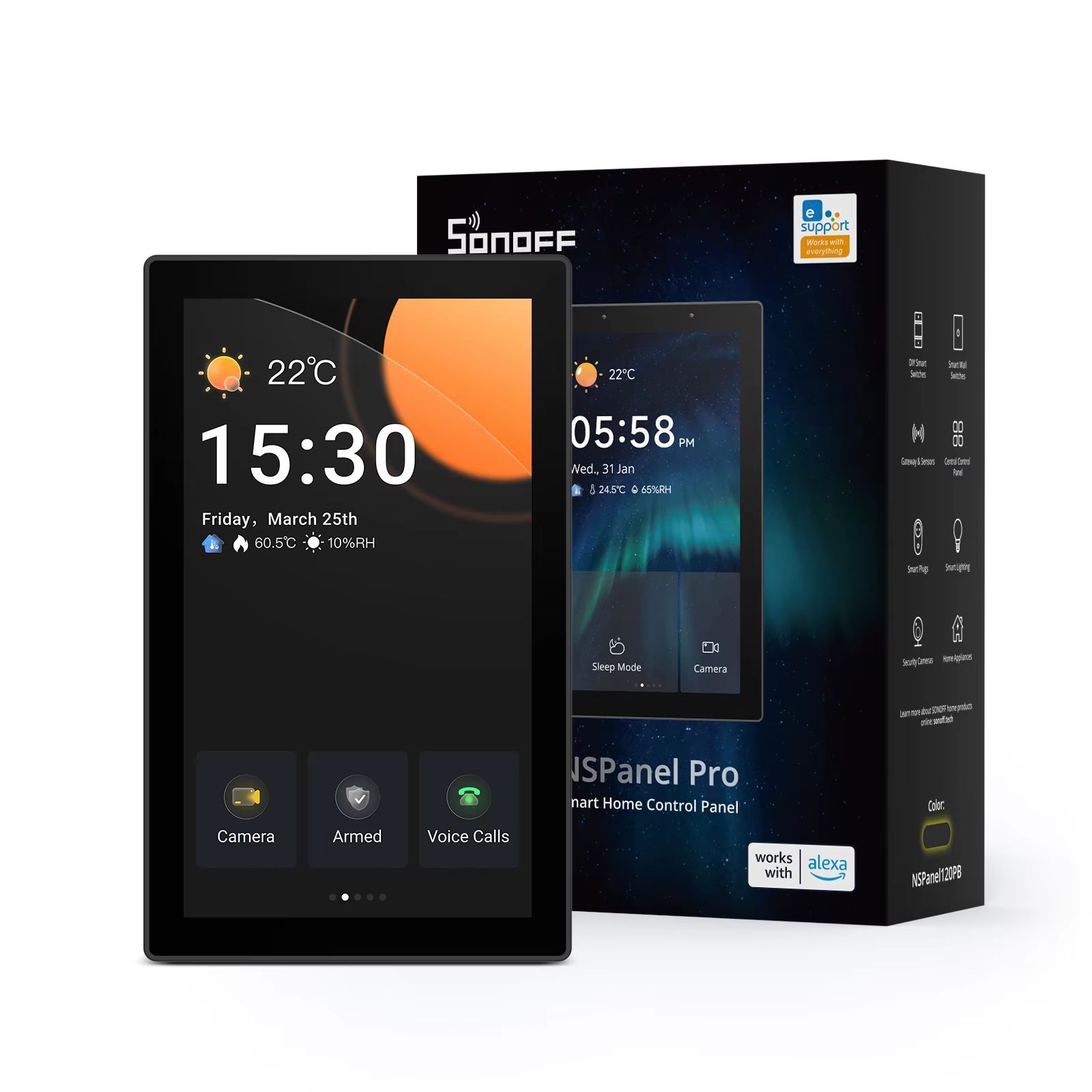 SONOFF NSPanel Pro Smart Home Control Panel – Smart Scene Wall Switch & Thermostat Display with Alexa and Google Integra