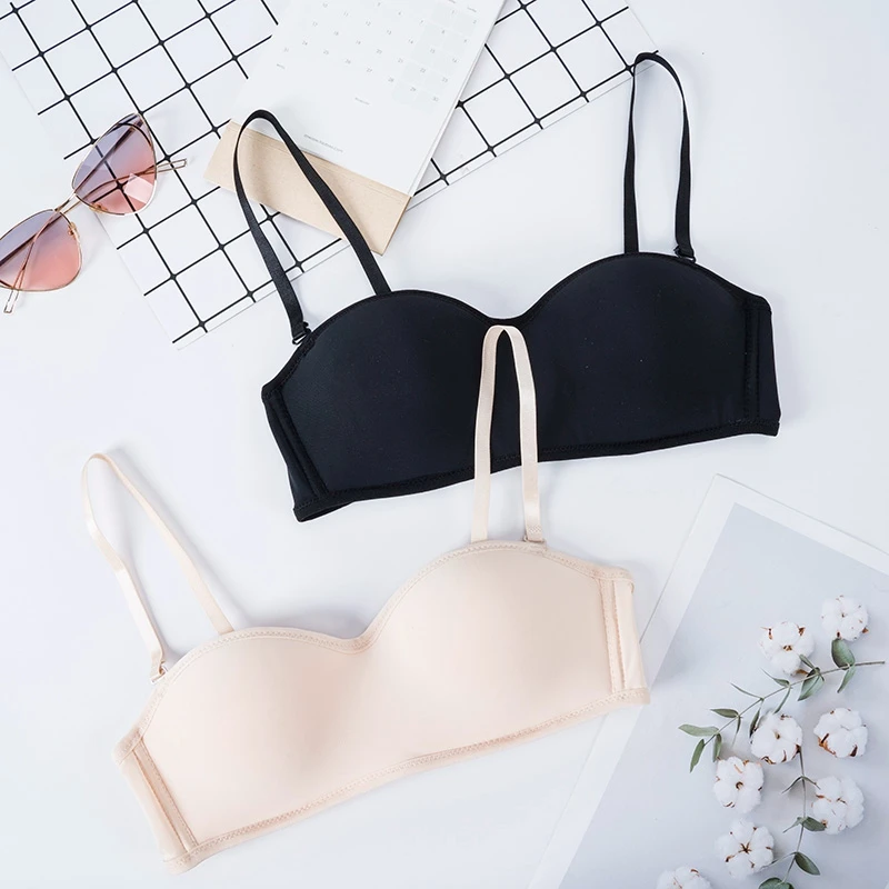 Women Invisible Bra Strapless Bralette, 1/2 Cup Women's Underwear, Seamless Party Wedding Sexy Lingerie