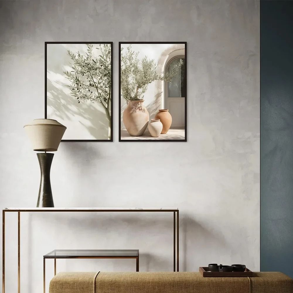 Botanical Narrative Canvas – High-Definition Mediterranean Architectural Art