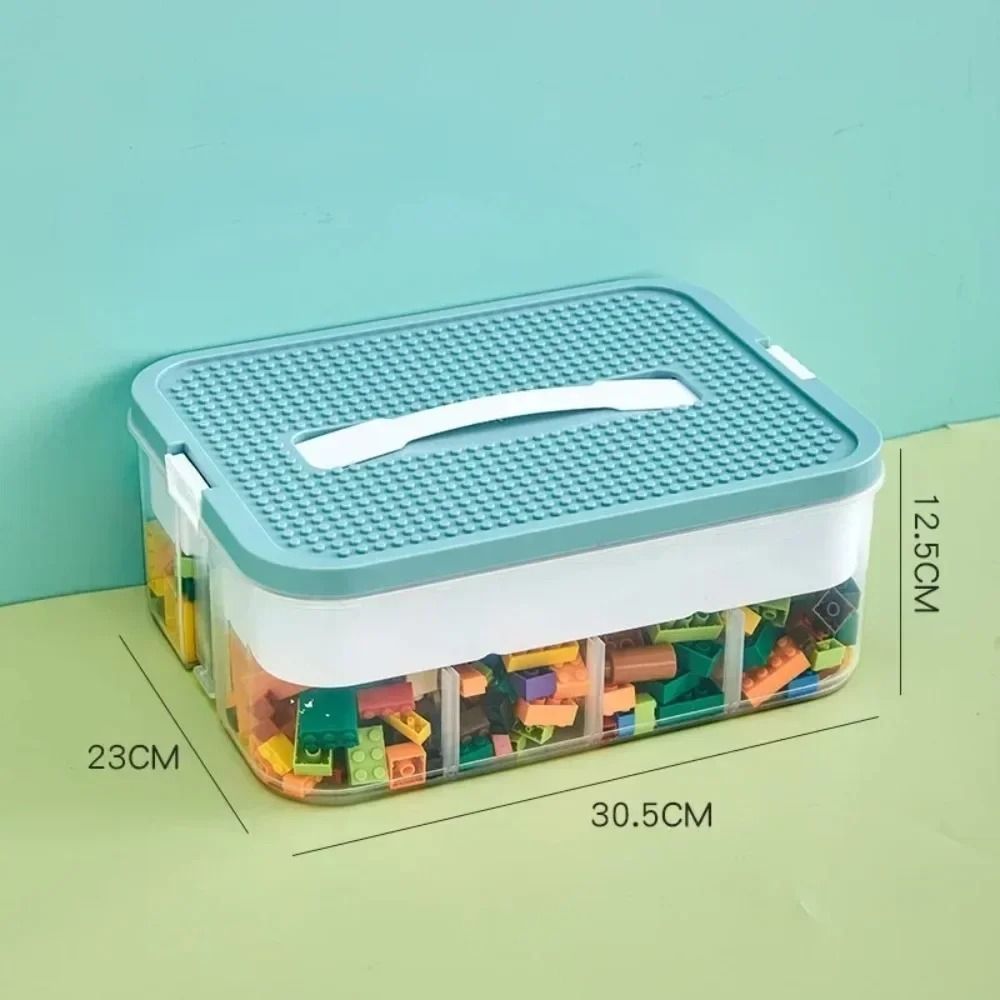 Stackable Transparent Building Block Storage Box Dustproof Toy Organizer