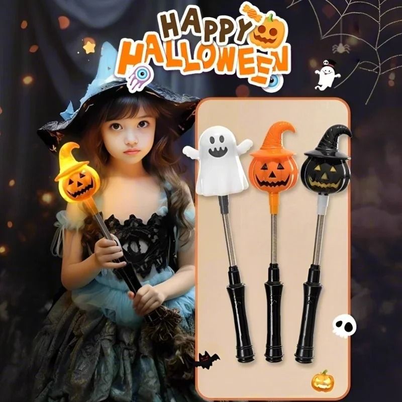 Halloween Pumpkin LED Hand Shaker Flashlight