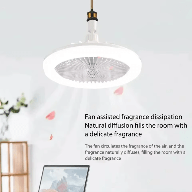 AeroGlow Rotating Ceiling Fan Light with Remote E27 Base