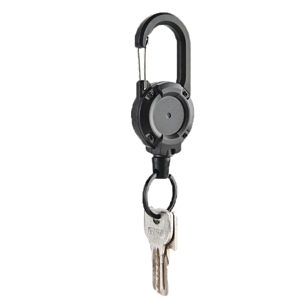 Steel Wire Rope Buckle, New Heavy Duty Pull Reel Carabiner, Retractable Elastic Pull Rope for Outdoor Tools