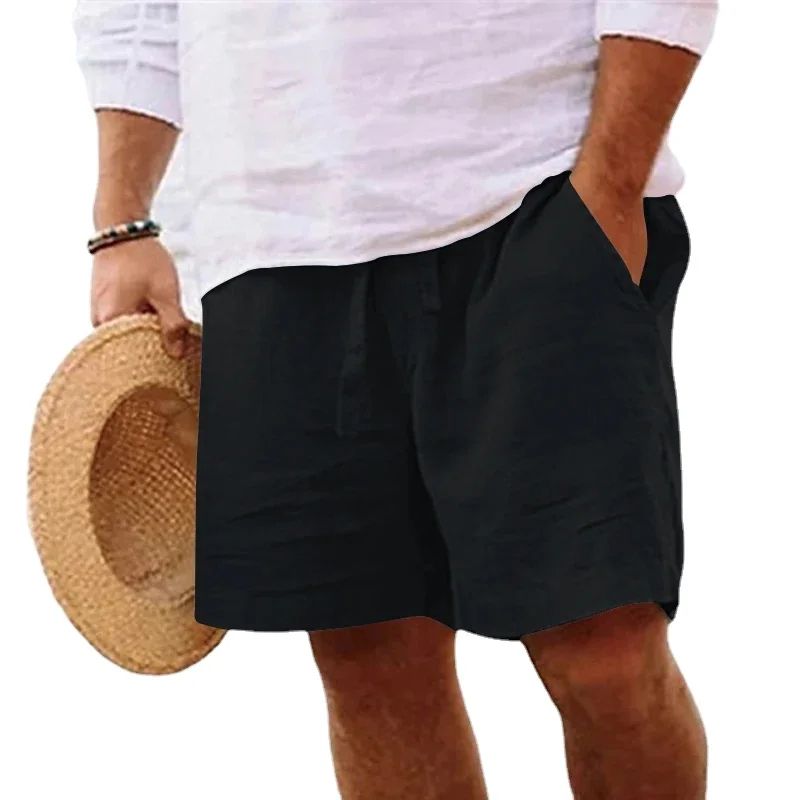 Men's Cotton Gym Shorts Lightweight Breathable Beach Jogging Shorts