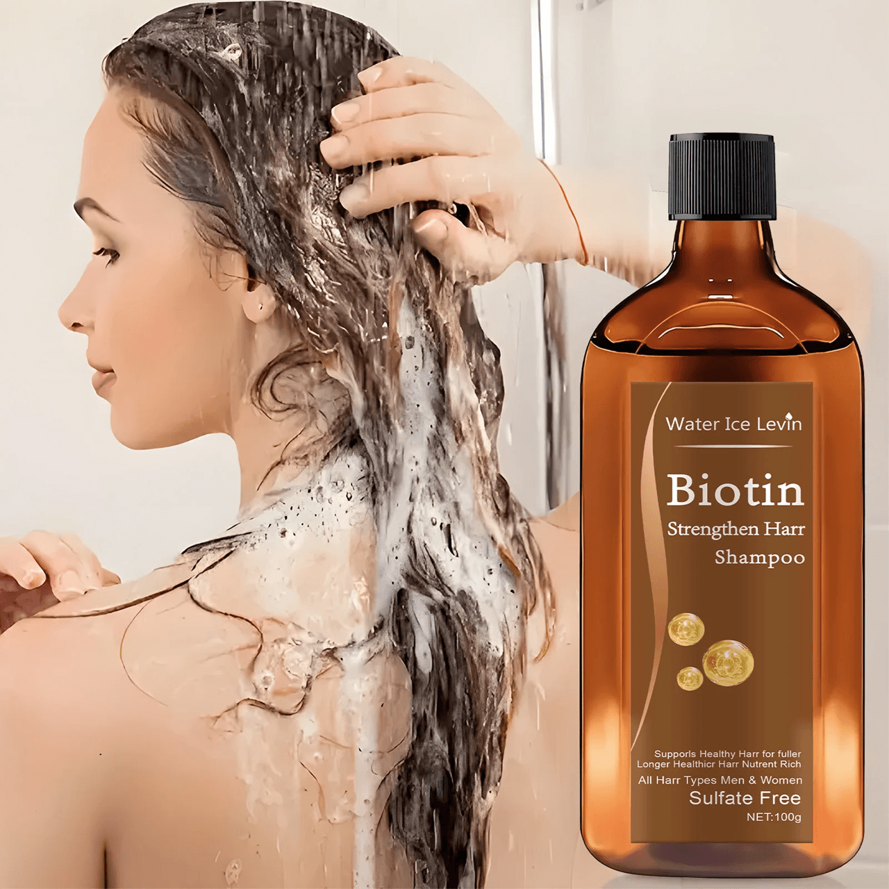 Biotin Hair Growth Shampoo for Thicker Stronger Looking Hair Anti Hair Loss Care